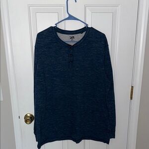 Lee Blue Long Sleeve Henley Tee Men’s XL